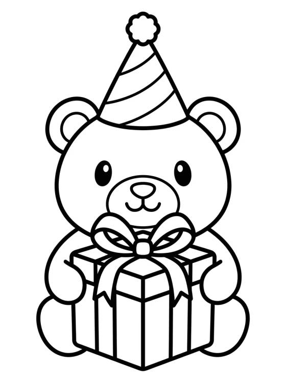 Osito de Peluche con Regalo para colorir Desenho de Osito de Peluche con Regalo para colorir e imprimir grátis
