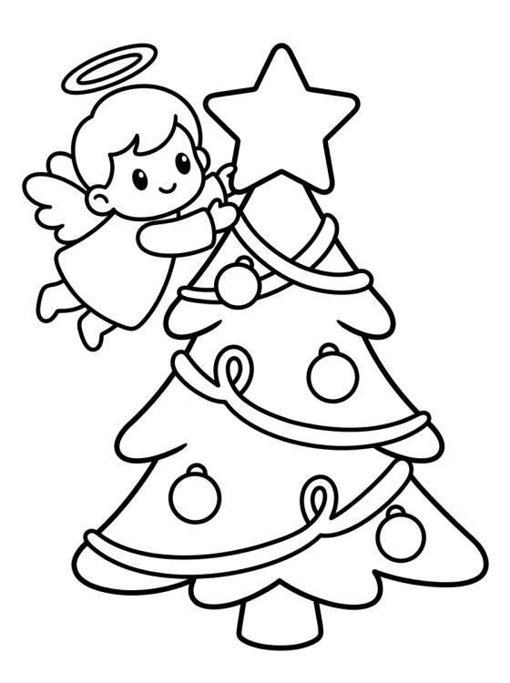 Árbol de Navidad Decorado por Angelito Tierno para colorir Desenho de Árbol de Navidad Decorado por Angelito Tierno para colorir e imprimir grátis