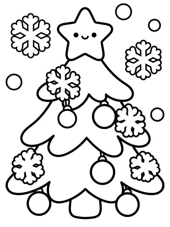 Árbol de Navidad Simple con Nieve para colorir Desenho de Árbol de Navidad Simple con Nieve para colorir e imprimir grátis