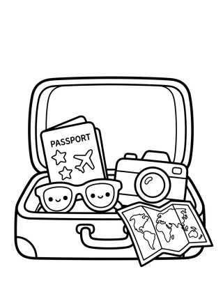 Maleta de Viaje Mágica para colorir Desenho de Maleta de Viaje Mágica para colorir e imprimir grátis