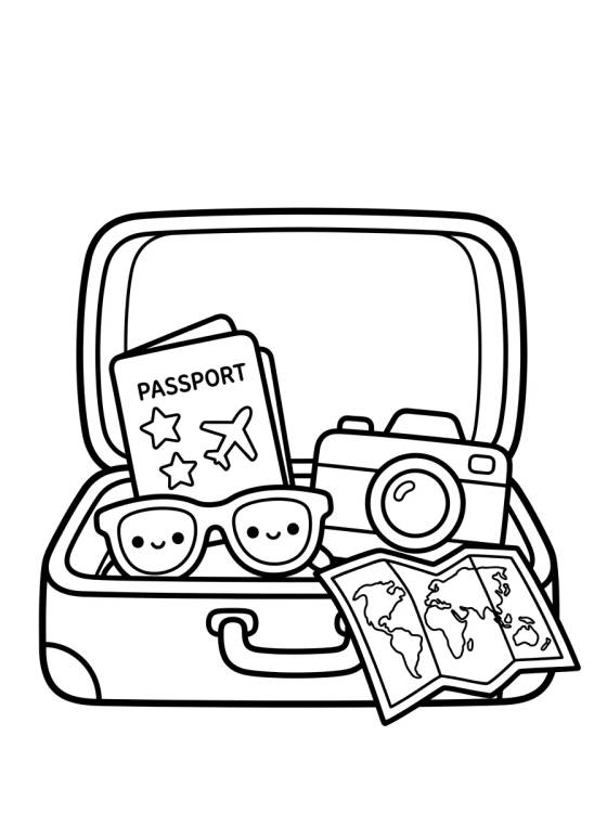 Maleta de Viaje Mágica para colorir Desenho de Maleta de Viaje Mágica para colorir e imprimir grátis