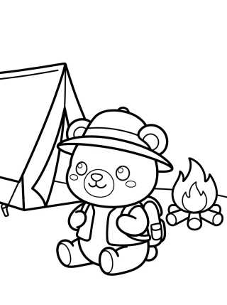 Osito Explorador en el Campamento para colorir Desenho de Osito Explorador en el Campamento para colorir e imprimir grátis