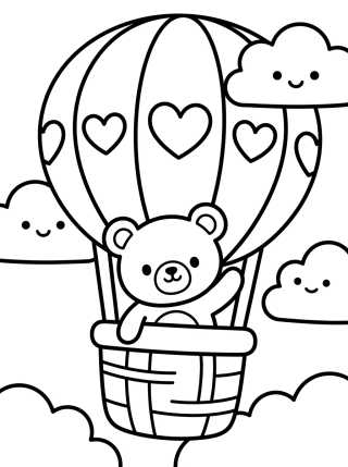Osito en Globo Aerostático para colorir Desenho de Osito en Globo Aerostático para colorir e imprimir grátis