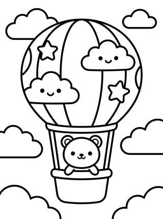 Osito Viajero en Globo para colorir Desenho de Osito Viajero en Globo para colorir e imprimir grátis