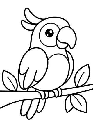 Guacamaya Tierna en la Rama para colorir Desenho de Guacamaya Tierna en la Rama para colorir e imprimir grátis