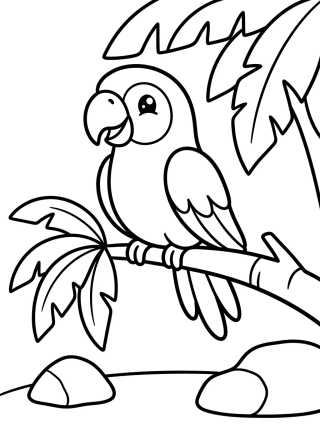 Guacamaya Sonriente en la Selva para colorir Desenho de Guacamaya Sonriente en la Selva para colorir e imprimir grátis