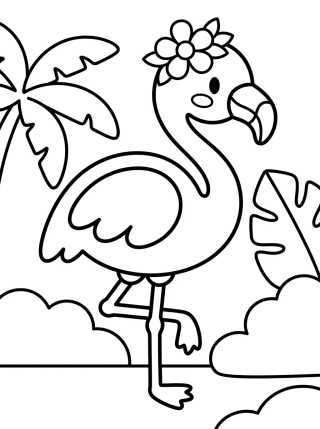 Flamenco Amigable para colorir Desenho de Flamenco Amigable para colorir e imprimir grátis