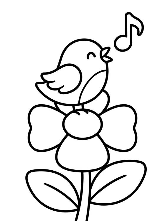 Pajarito Cantando en Primavera para colorir Desenho de Pajarito Cantando en Primavera para colorir e imprimir grátis