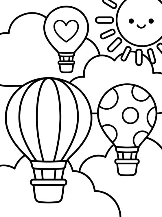 Festival de Globos en las Nubes para colorir Desenho de Festival de Globos en las Nubes para colorir e imprimir grátis