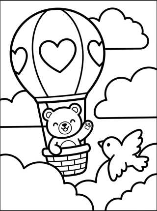 Osito Tierno Viajando en Globo para colorir Desenho de Osito Tierno Viajando en Globo para colorir e imprimir grátis