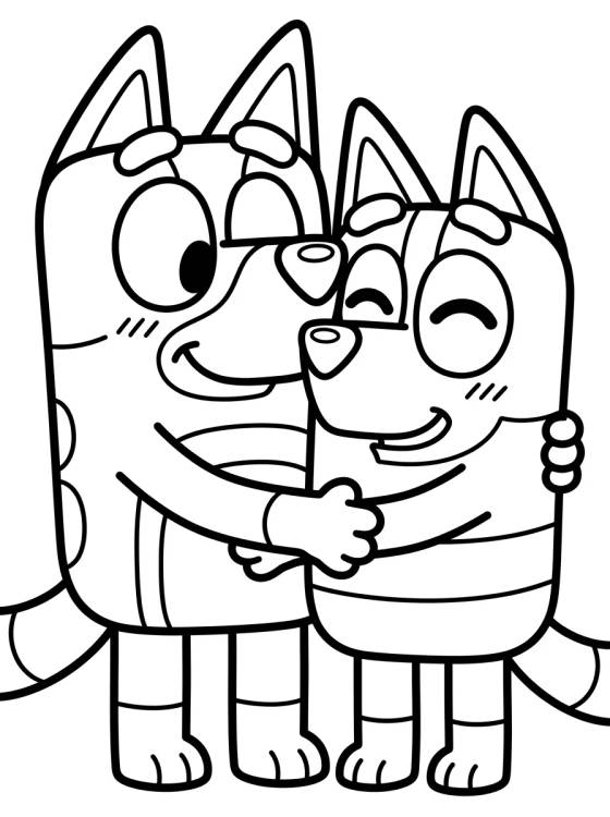 Abrazo de Bandit y Chilli para colorir Desenho de Abrazo de Bandit y Chilli para colorir e imprimir grátis