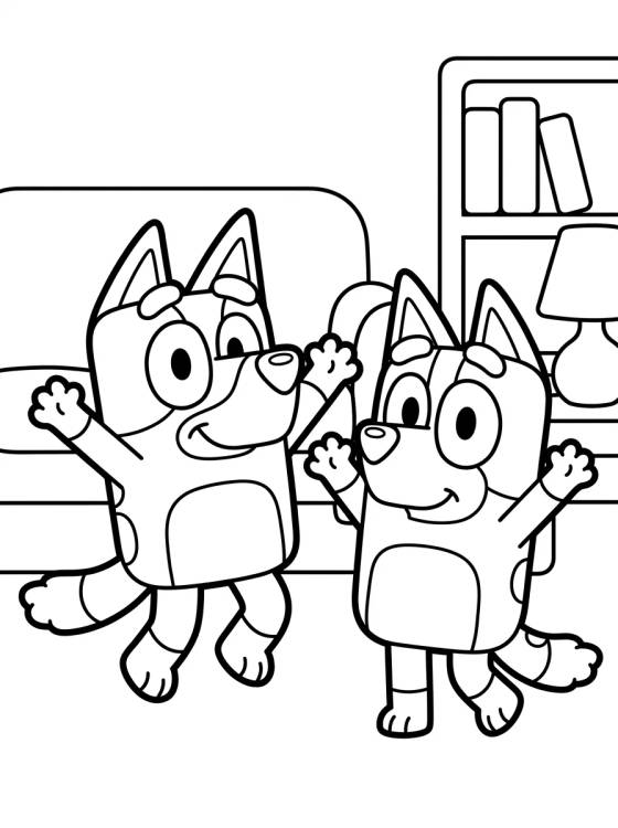 Bandit y Chilli Bailando para colorir Desenho de Bandit y Chilli Bailando para colorir e imprimir grátis