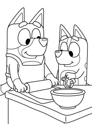 Bandit y Chilli en la Cocina para colorir Desenho de Bandit y Chilli en la Cocina para colorir e imprimir grátis