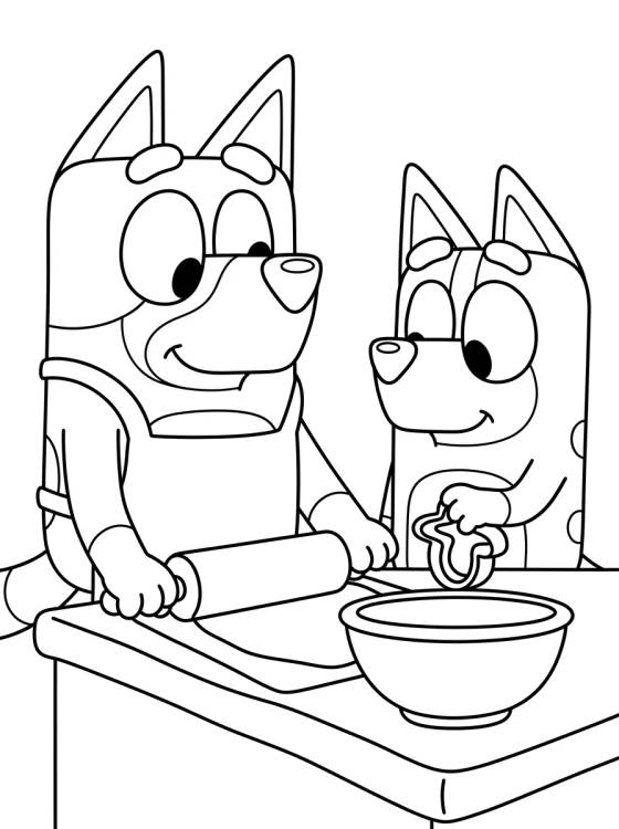 Bandit y Chilli en la Cocina para colorir Desenho de Bandit y Chilli en la Cocina para colorir e imprimir grátis