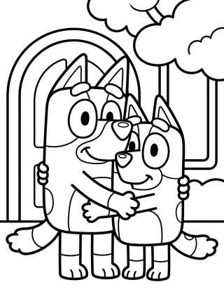 Bandit y Chilli en un Abrazo Cariñoso para colorir Desenho de Bandit y Chilli en un Abrazo Cariñoso para colorir e imprimir grátis