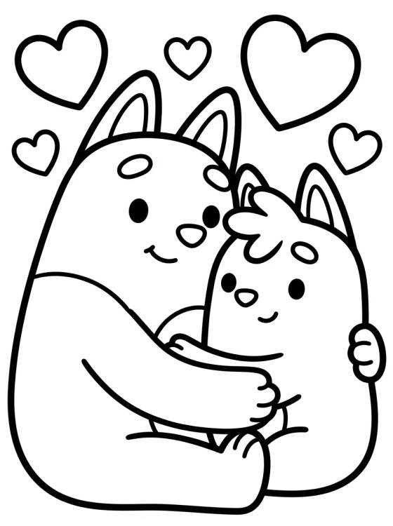 Bandit e Chilli en un Abrazo Calentito para colorir Desenho de Bandit e Chilli en un Abrazo Calentito para colorir e imprimir grátis