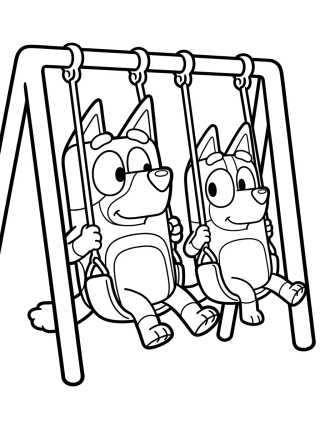 Bandit y Chilli en el Parque para colorir Desenho de Bandit y Chilli en el Parque para colorir e imprimir grátis