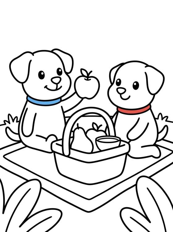 Picnic de Bandit y Chilli para colorir Desenho de Picnic de Bandit y Chilli para colorir e imprimir grátis