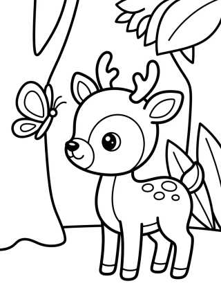 Cervatillo en el Bosque para colorir Desenho de Cervatillo en el Bosque para colorir e imprimir grátis
