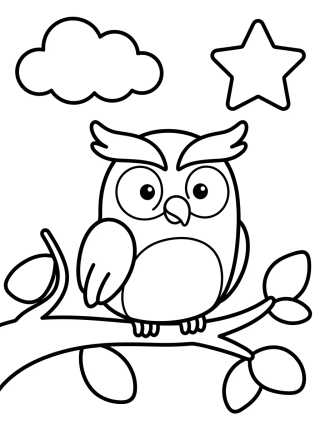 Lechucita en la Rama para colorir Desenho de Lechucita en la Rama para colorir e imprimir grátis