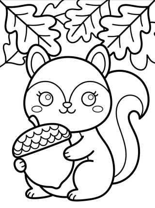 Ardillita con Bellota para colorir Desenho de Ardillita con Bellota para colorir e imprimir grátis