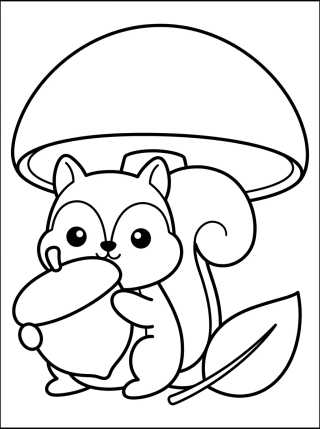 Ardilla Tierna con Nuez para colorir Desenho de Ardilla Tierna con Nuez para colorir e imprimir grátis