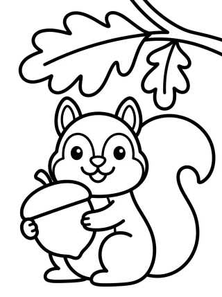 Ardilla Sonriente con Nuez para colorir Desenho de Ardilla Sonriente con Nuez para colorir e imprimir grátis