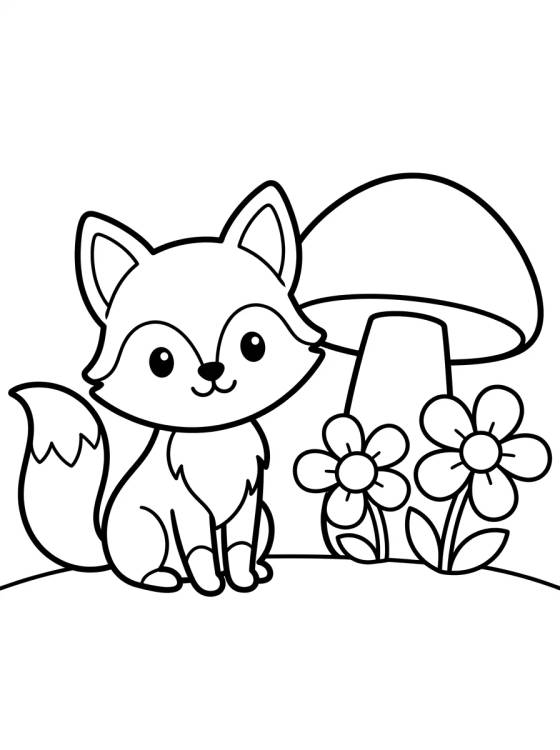 Zorrito Tierno en el Bosque para colorir Desenho de Zorrito Tierno en el Bosque para colorir e imprimir grátis