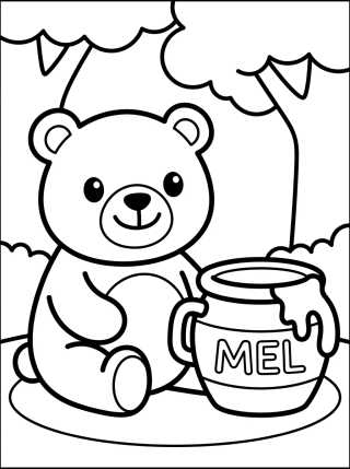 Osito con Tarro de Miel para colorir Desenho de Osito con Tarro de Miel para colorir e imprimir grátis