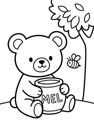 Osito Comiendo Miel para colorir Desenho de Osito Comiendo Miel para colorir e imprimir grátis