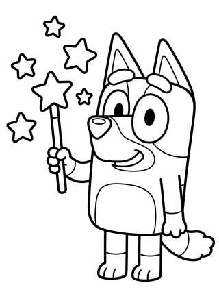 Bingo Jugando con su Varita Mágica para colorir Desenho de Bingo Jugando con su Varita Mágica para colorir e imprimir grátis