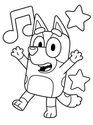 Bingo Bailando Feliz para colorir Desenho de Bingo Bailando Feliz para colorir e imprimir grátis