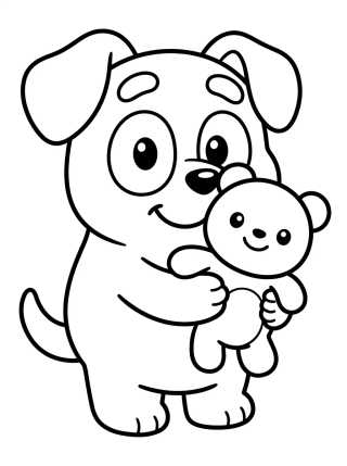 Bingo con su Osito de Peluche para colorir Desenho de Bingo con su Osito de Peluche para colorir e imprimir grátis
