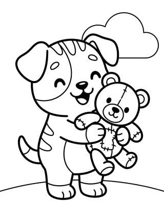 Bingo con su Osito Floppy para colorir Desenho de Bingo con su Osito Floppy para colorir e imprimir grátis