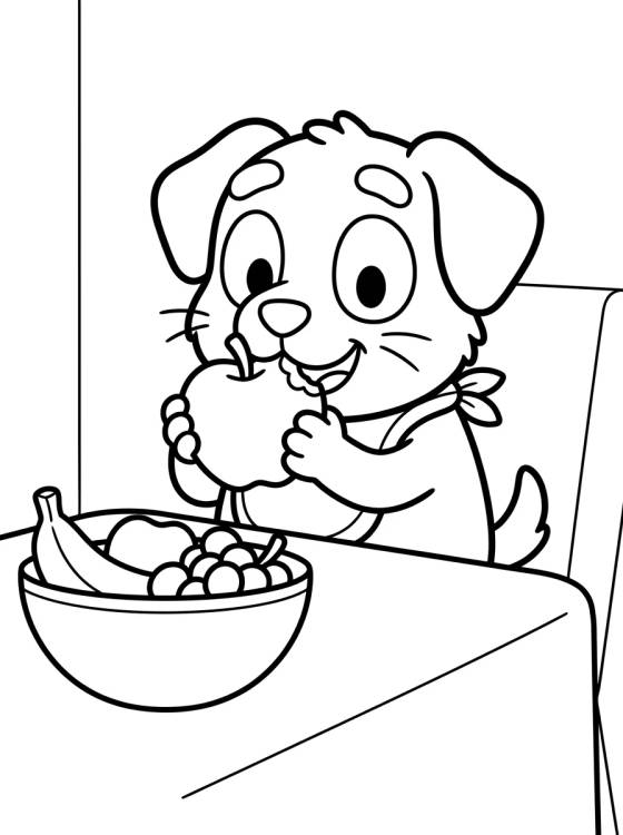 Bingo Comiendo su Merienda para colorir Desenho de Bingo Comiendo su Merienda para colorir e imprimir grátis