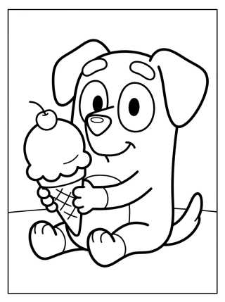 Bingo Comiendo Helado para colorir Desenho de Bingo Comiendo Helado para colorir e imprimir grátis