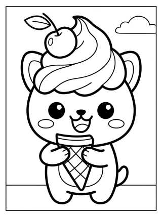 Bingo Comiendo Helado para colorir Desenho de Bingo Comiendo Helado para colorir e imprimir grátis