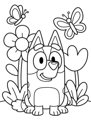 Bingo Sonriendo en el Jardín para colorir Desenho de Bingo Sonriendo en el Jardín para colorir e imprimir grátis