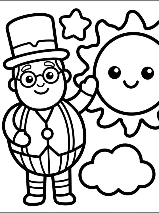Bita con Sol Sonriente para colorir Desenho de Bita con Sol Sonriente para colorir e imprimir grátis