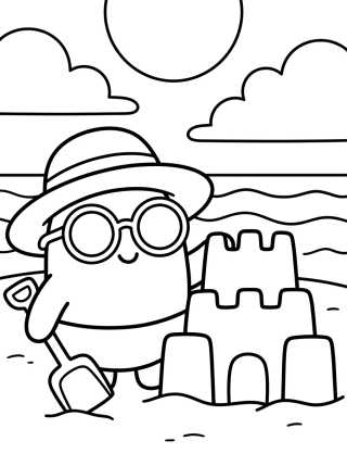 Bita de Vacaciones en la Playa para colorir Desenho de Bita de Vacaciones en la Playa para colorir e imprimir grátis