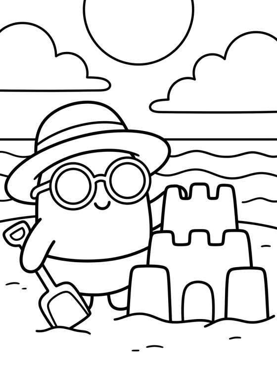 Bita de Vacaciones en la Playa para colorir Desenho de Bita de Vacaciones en la Playa para colorir e imprimir grátis