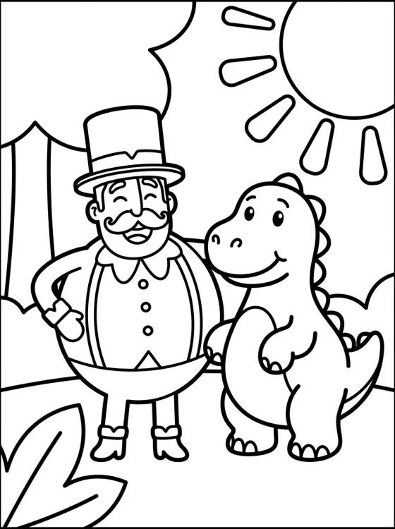 Bita y el Dinosaurio Lindo para colorir Desenho de Bita y el Dinosaurio Lindo para colorir e imprimir grátis