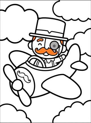 Bita en el Avión de Juguete para colorir Desenho de Bita en el Avión de Juguete para colorir e imprimir grátis