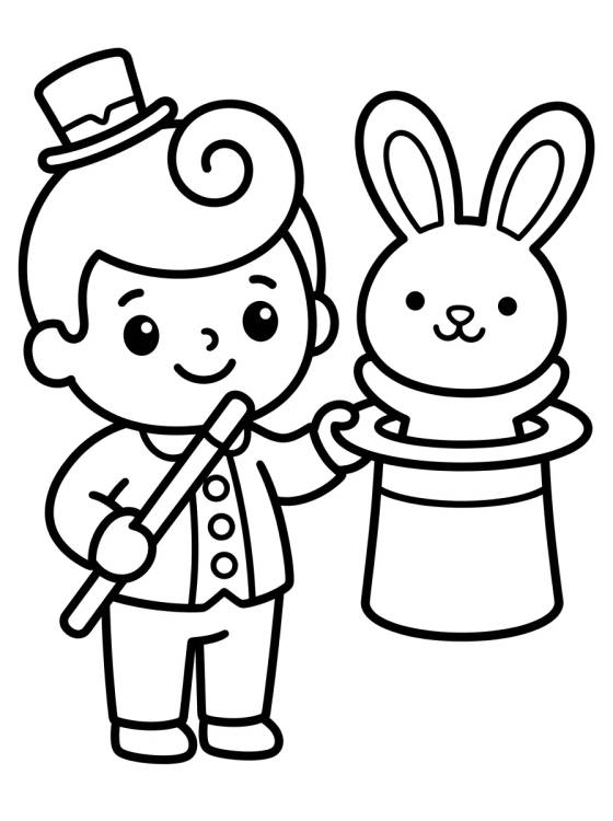 Bita sacando un Conejo de la Chistera para colorir Desenho de Bita sacando un Conejo de la Chistera para colorir e imprimir grátis