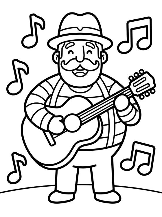 Bita Tocando la Guitarra para colorir Desenho de Bita Tocando la Guitarra para colorir e imprimir grátis
