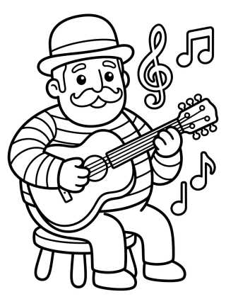 Bita Tocando la Guitarra para colorir Desenho de Bita Tocando la Guitarra para colorir e imprimir grátis