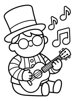 Bita Tocando la Guitarra para colorir Desenho de Bita Tocando la Guitarra para colorir e imprimir grátis
