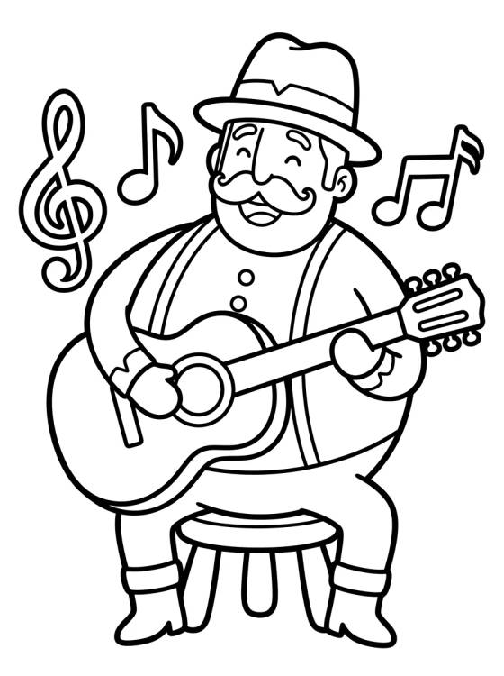 Bita Tocando la Guitarra para colorir Desenho de Bita Tocando la Guitarra para colorir e imprimir grátis