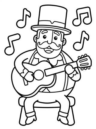Bita Tocando la Guitarra para colorir Desenho de Bita Tocando la Guitarra para colorir e imprimir grátis