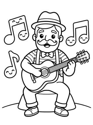 Bita Tocando la Guitarra para colorir Desenho de Bita Tocando la Guitarra para colorir e imprimir grátis